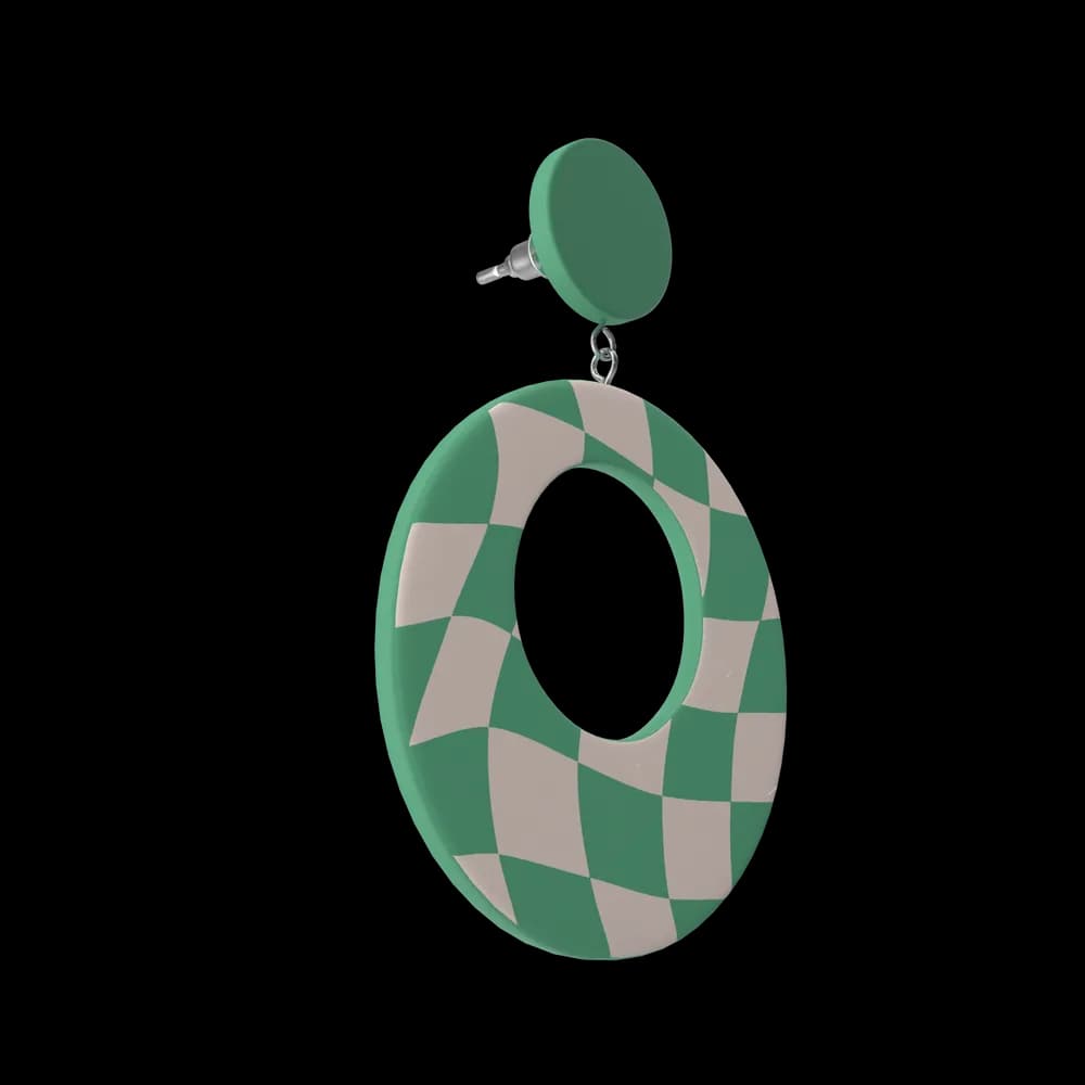 Green Oval Earring view 3