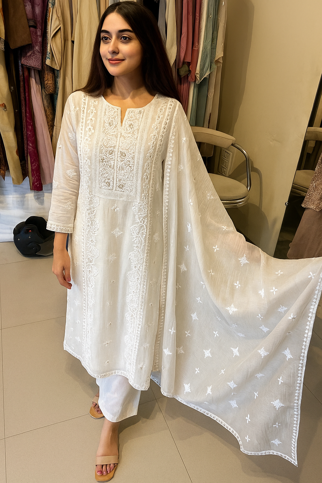 Mul Chanderi Set