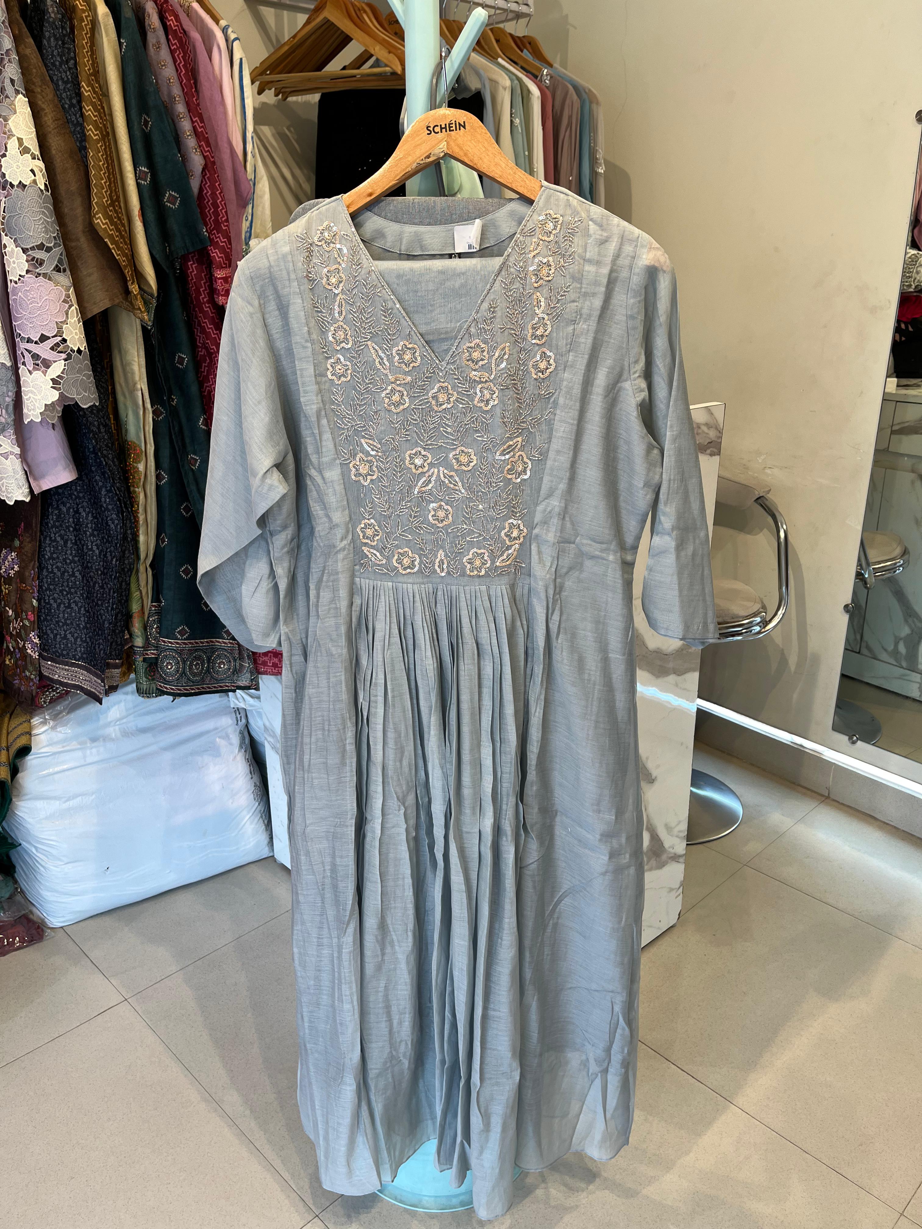 A-line Mul chanderi
