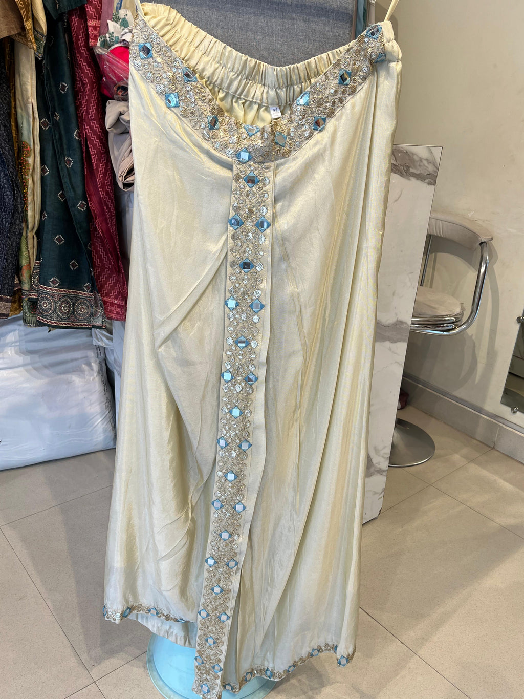 Indo Western Mirror Work